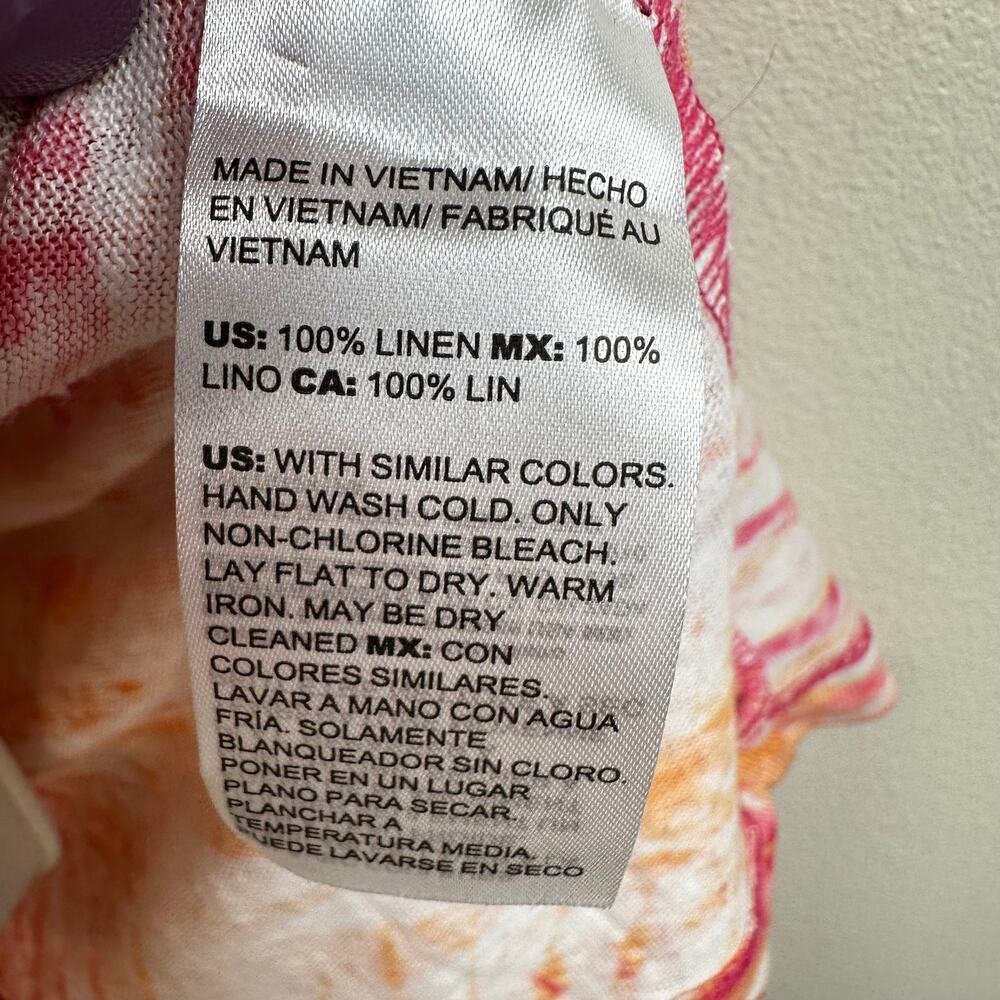 Chico's Open Cardigan Sweater Linen Tropical Pink Orange Chico's 2 US L Resort - Picture 9 of 11
